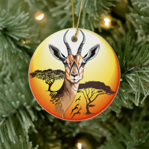 Gazelle African Antelope Wild  Animal Ceramic Ornament