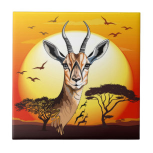 Gazelle African Antelope Wild  Animal Ceramic Tile