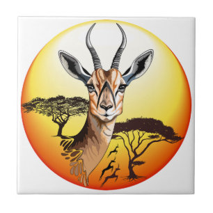 Gazelle African Antelope Wild  Animal Ceramic Tile