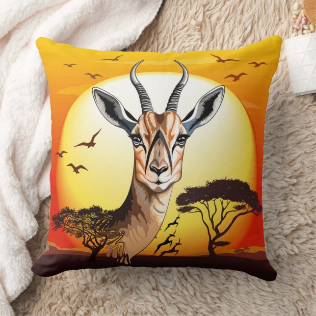 Gazelle African Antelope Wild  Animal Cushion (Blanket)