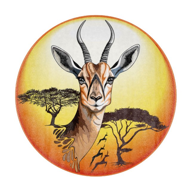 Gazelle African Antelope Wild  Animal Cutting Board (Front)