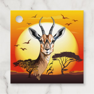 Gazelle African Antelope Wild Animal Favour Tags