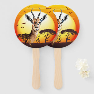 Gazelle African Antelope Wild  Animal Hand Fan