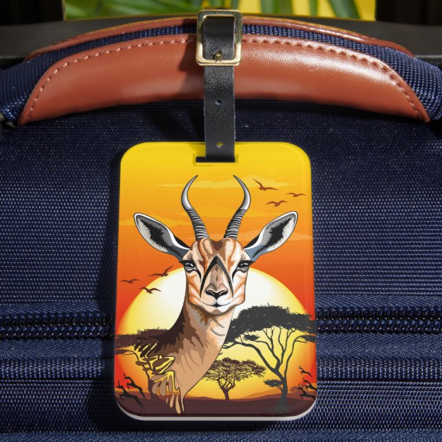Gazelle African Antelope Wild  Animal Luggage Tag (Front Insitu 2)