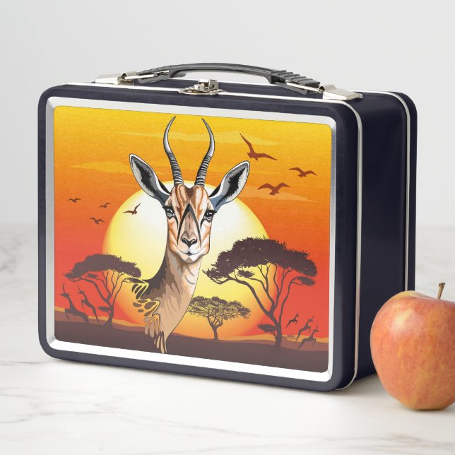 Gazelle African Antelope Wild  Animal Metal Lunch Box (In Situ)