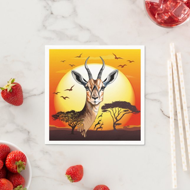 Gazelle African Antelope Wild  Animal Napkin (Insitu)