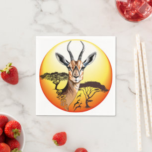 Gazelle African Antelope Wild  Animal Napkin