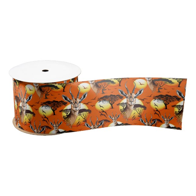 Gazelle African Antelope Wild  Animal Satin Ribbon (Spool)