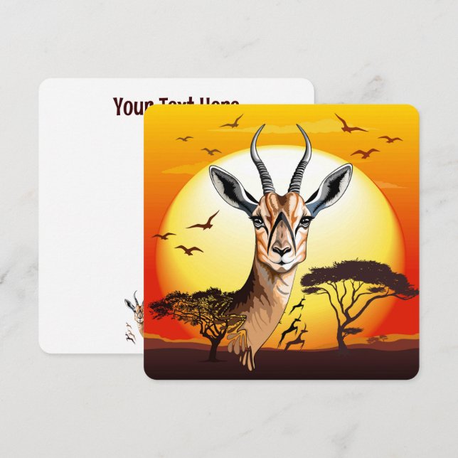 Gazelle African Antelope Wild  Animal Save The Date (Front/Back)