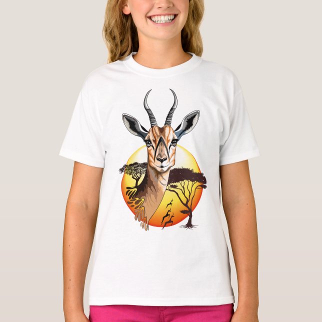 Gazelle African Antelope Wild  Animal T-Shirt (Front)