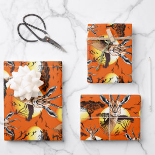 Gazelle African Antelope Wild  Animal Wrapping Paper Sheet