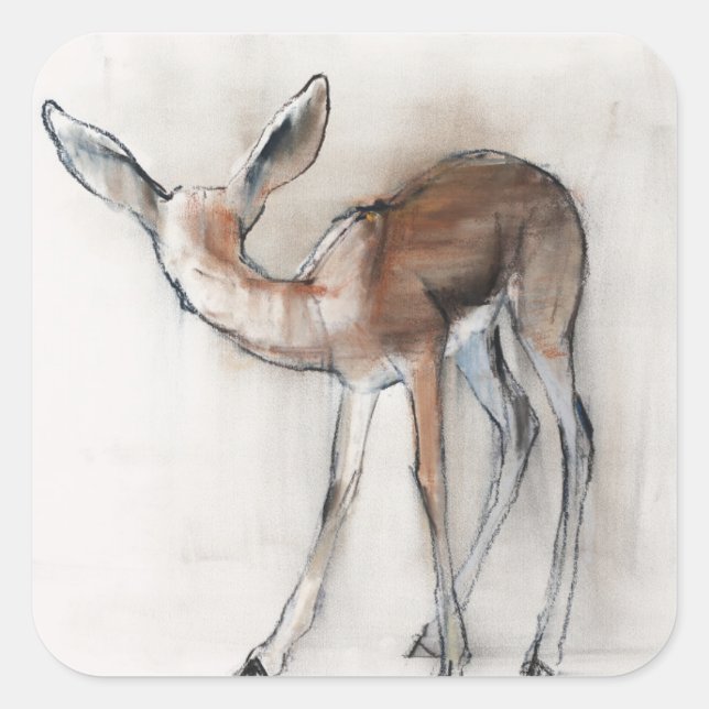 Gazelle Fawn Square Sticker (Front)