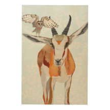 GAZELLE & OWL Wooden Canvas