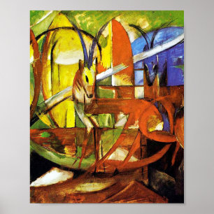 Gazelles by Franz Marc Poster