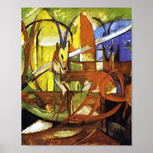 Gazelles by Franz Marc Poster (Front)