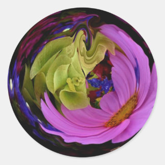 Gazing Ball Sticker/Flowers of the Mind Classic Round Sticker