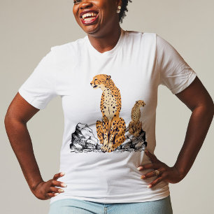 Gazing Leopard Women Men White T-Shirt