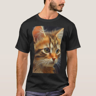 Gazing Maine Coon Kitten Graphic Dress T-Shirt
