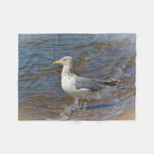 Gazing Seagull Fleece Blanket