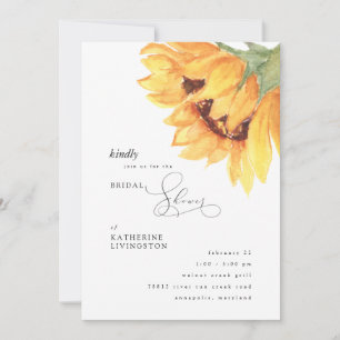 Gazing Sunflower Elegant Bridal Shower Invitation