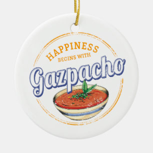Gazpacho Soup Retro Cook Vintage Gourmet Spain Ceramic Ornament