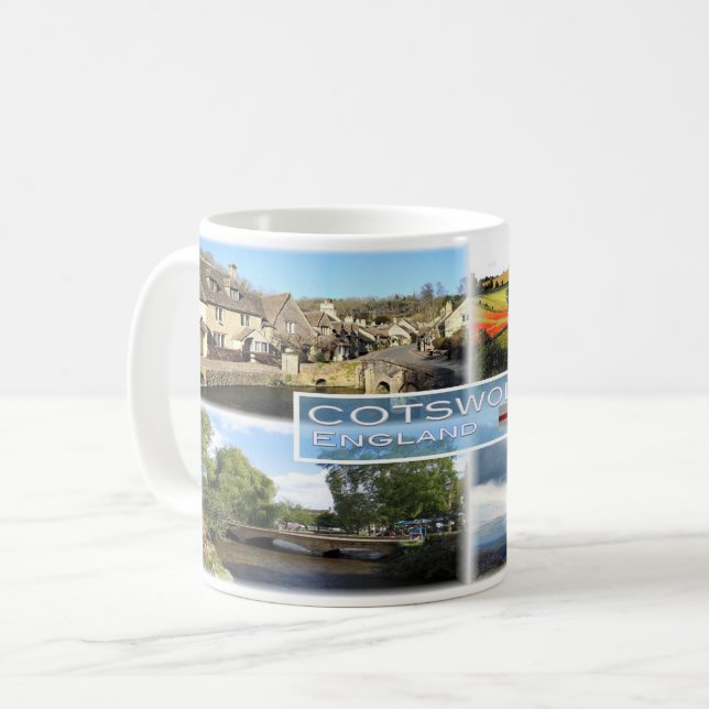 GB Cotswolds, Castle Combe, panorama of Field,  Coffee Mug (Front Left)