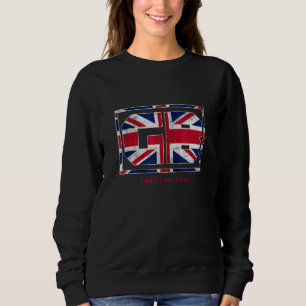 GB Great British with UK Flag Illustration Graphic Sweatshirt