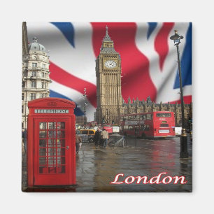 GB London Big Ben Double Decker Bus  Telephone Box Magnet