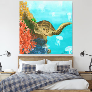 GB Print on canvas turtle