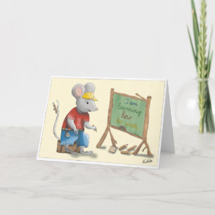 GB School enrollment card, lovingly hand-drawn boy Card