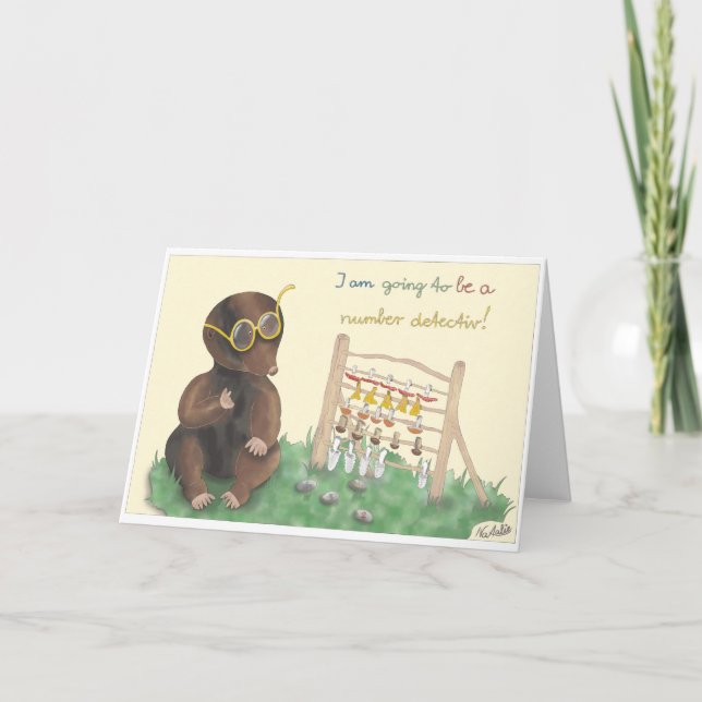 GB School enrollment card, lovingly hand-drawn boy Card (Front)