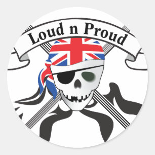 GB Scull & Guitars Classic Round Sticker