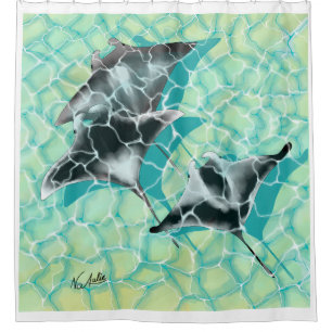 GB Shower Curtain Manta Ray