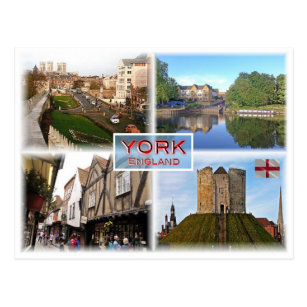 GB York ^ Walls and Minster - River Ouse - Shamble Postcard