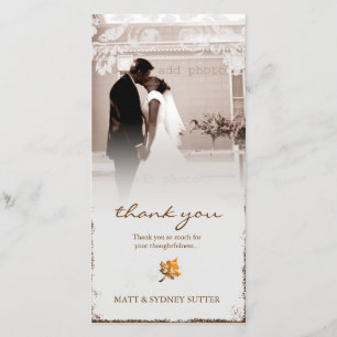 GC Aged Fall Wedding Thank you Photo Card
