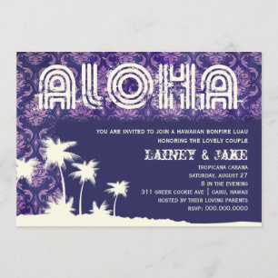 GC Aloha Luau Palm Purple Invitation
