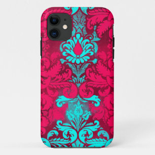 GC Aqua Red Bliss 2 Vintage Damask iPhone 11 Case