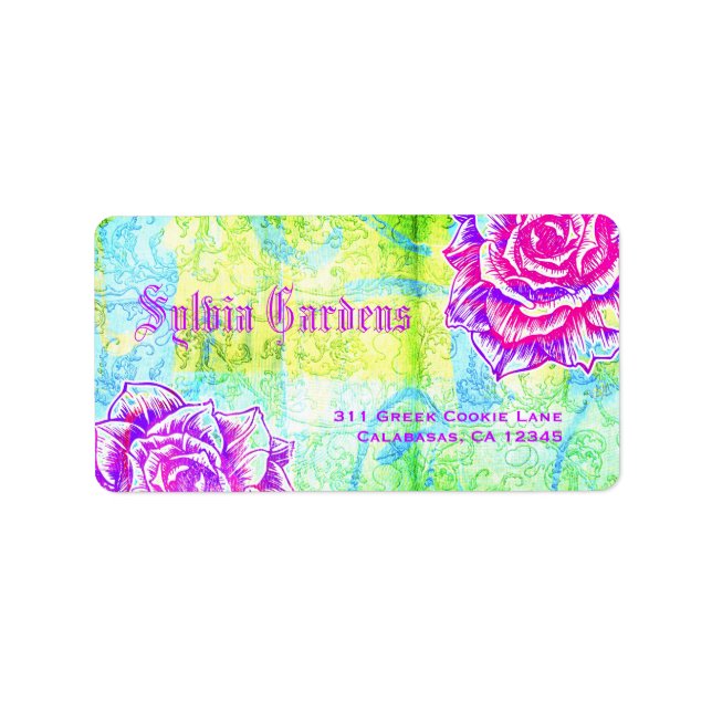 GC Cali Vibrant Garden Purple Garden Flowers Label (Front)