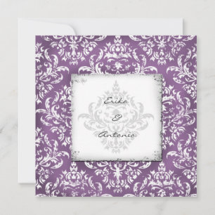 GC Erika Vintage Damask-Eggplant Invitation