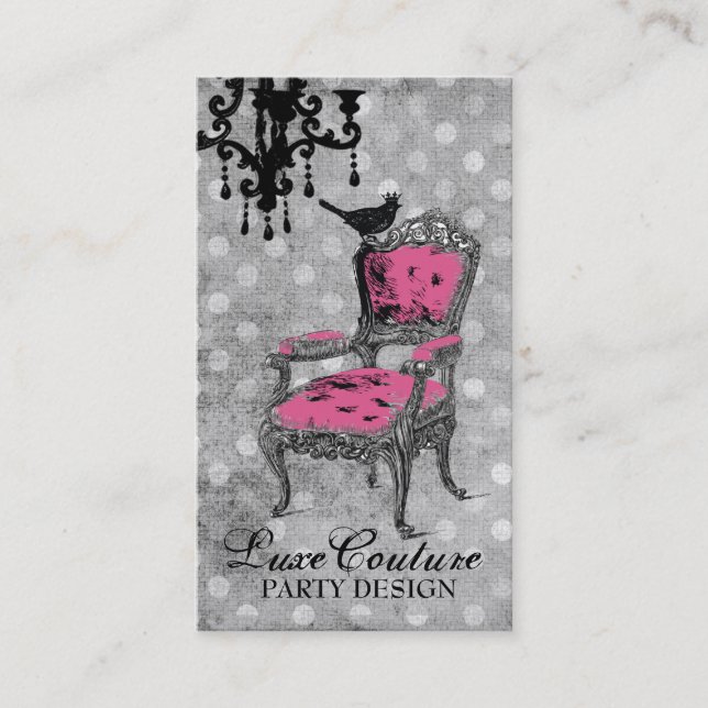 GC | Fabulously French Grey Dots Business Card (Front)