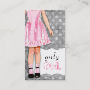 GC Girly Girl Doll Pink Business Card