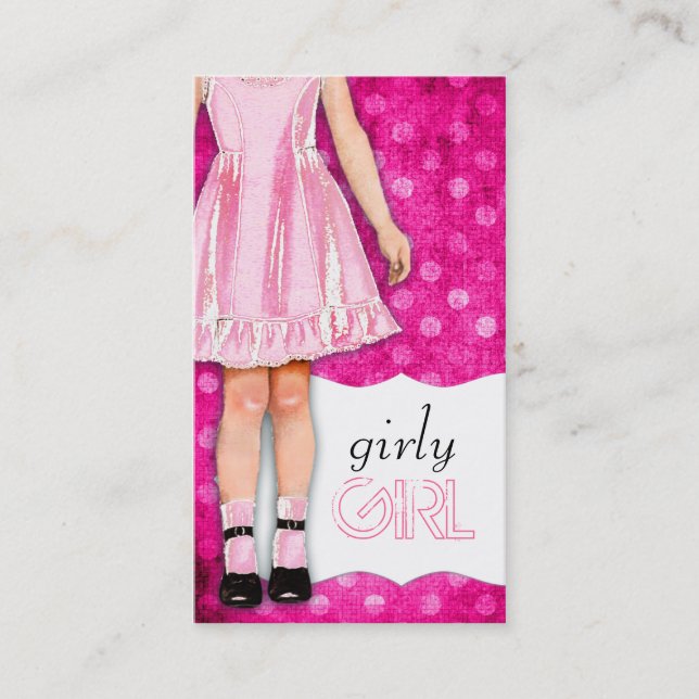 GC | Girly Girl Doll Pink Business Card (Front)