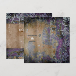 GC Lusciously Rustic DarkPurple Flower Metallic Invitation