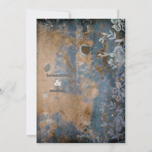 GC Lusciously Rustic w/flower Golden Metallic Invitation