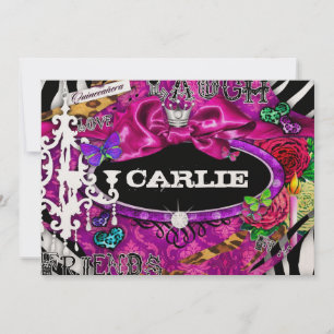 GC Miss Fun n' Fancy Stuff Quinceañera Metallic Invitation