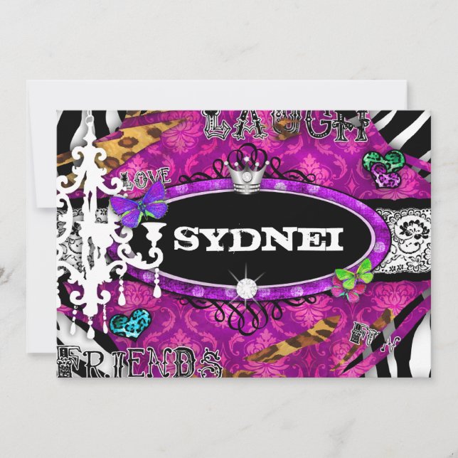 GC | Miss Fun n' Fancy Stuff Ultimate Pink Invitation (Front)