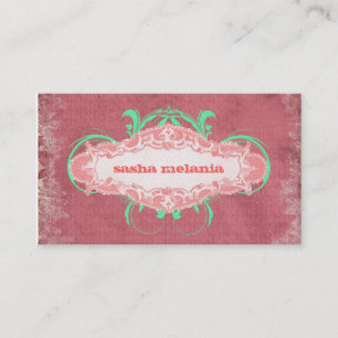 GC   Modishly Melon  "Aged"   Pearl Paper Business Card