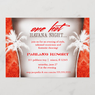 GC One Hot Havana Night Vintage Red Invitation