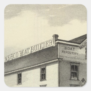 GC Ormerod, the Boat Builder, Asbury Park, NJ Square Sticker