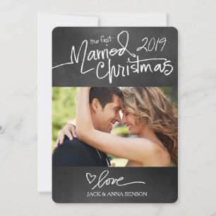 GC Our First Married Christmas Holiday Card Chalk